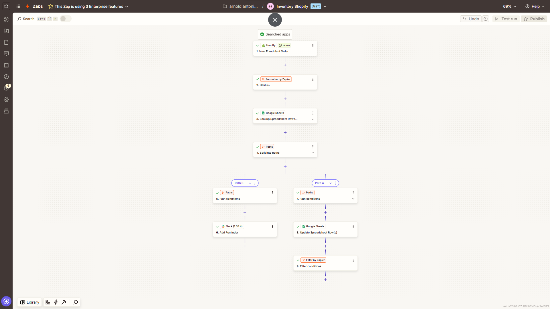 Shopify Fraud & Inventory Monitor automation workflow